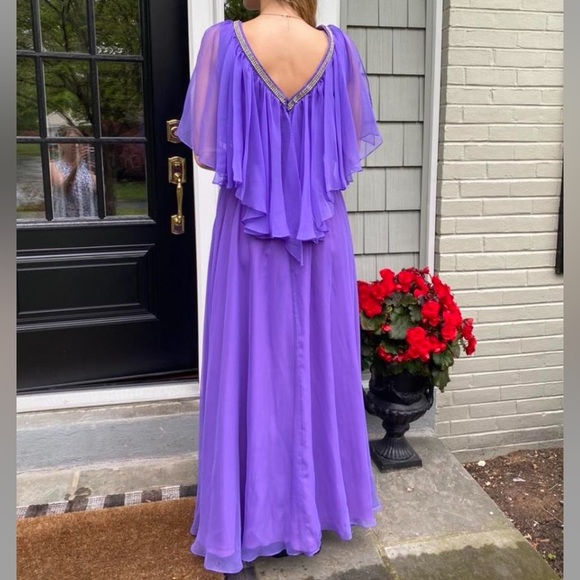 Vintage Handmade Purple Long Dress No flaws - Picture 2 of 4